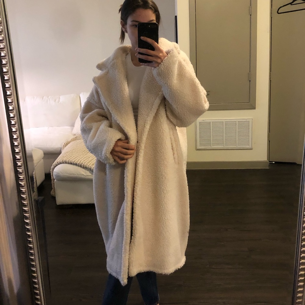 Oversized Cream Teddy Coat